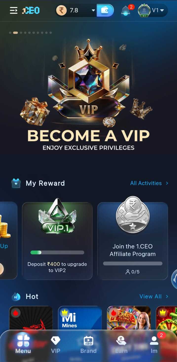 1CEO games lobby screenshot 3